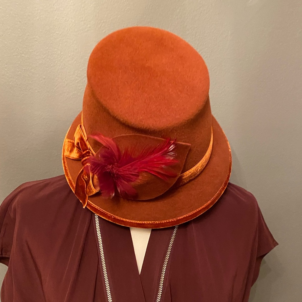 Pumpkin Felt Hat - image 2